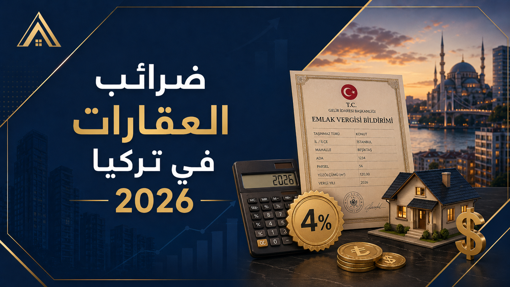 العائد الإيجاري في إسطنبول 2026: جدول العوائد حسب المنطقة (4–8%)
